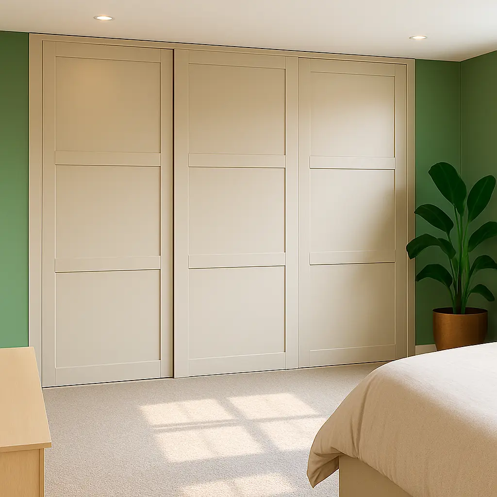 Cashmere Shaker Style 3 Door Sliding Wardrobe Door Kit