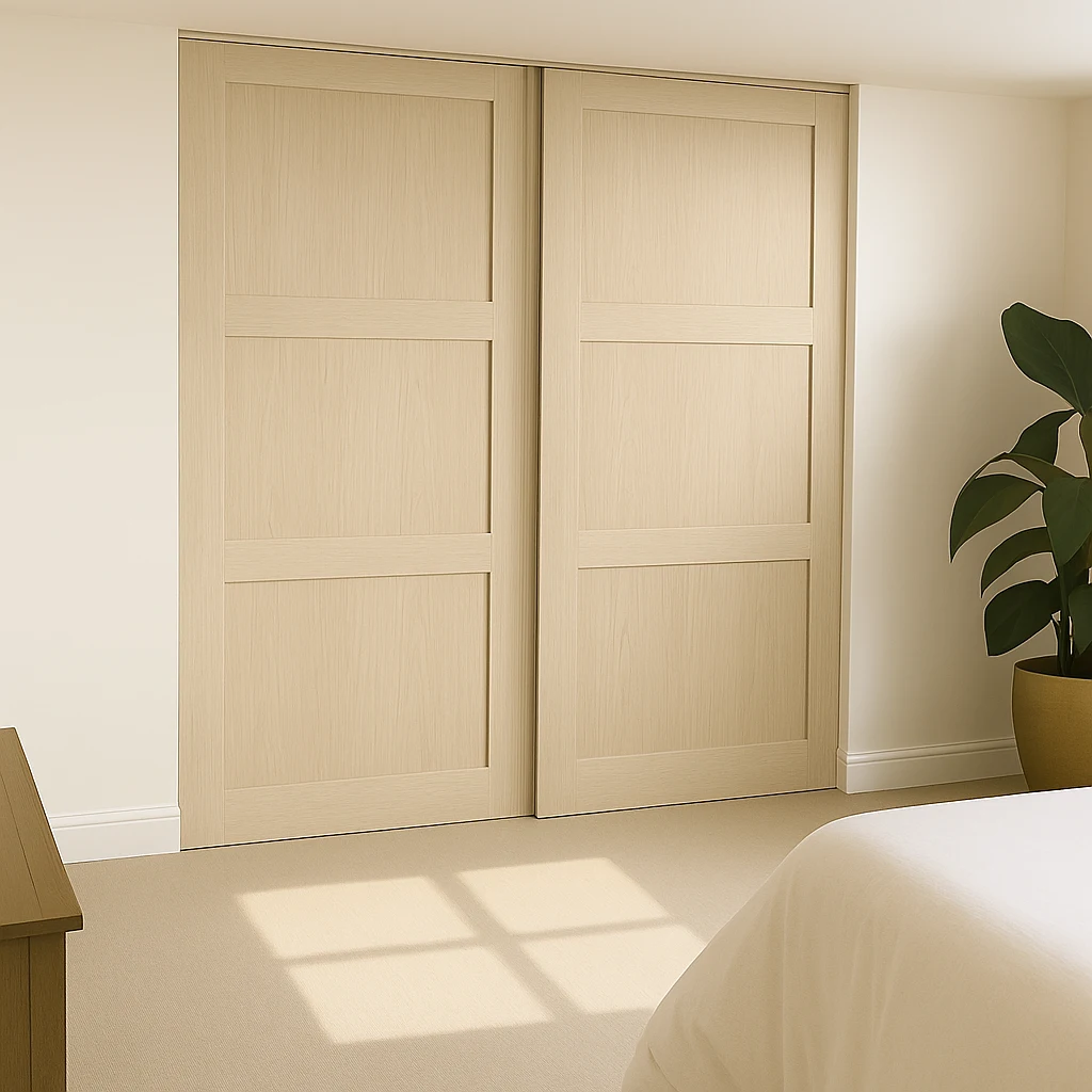2 door Acacia Shaker sliding wardrobe made to measure