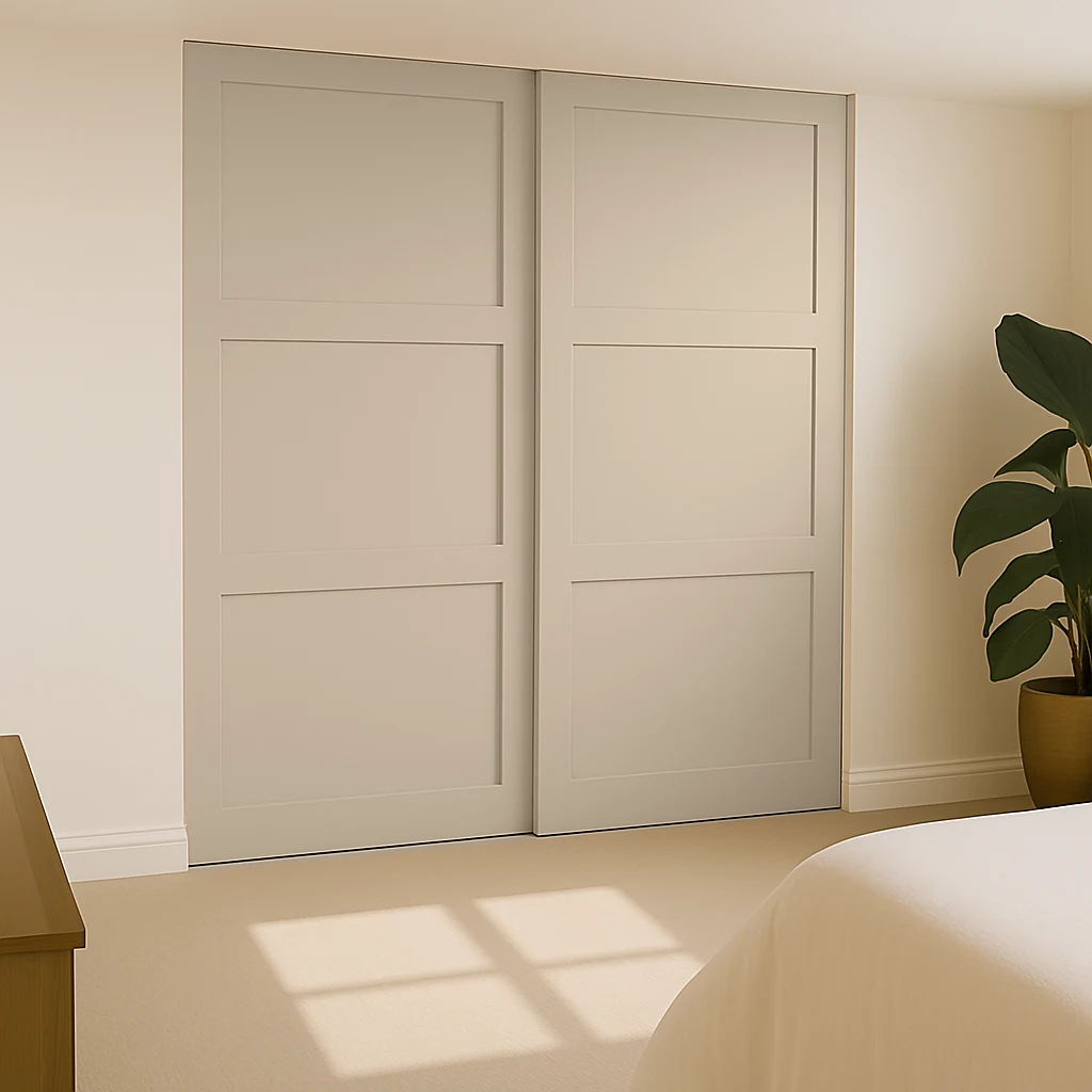 Cashmere wood Shaker 2 door sliding wardrobes