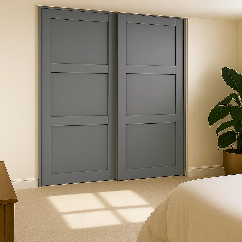 Dust Grey Shaker 2 door sliding wardrobes