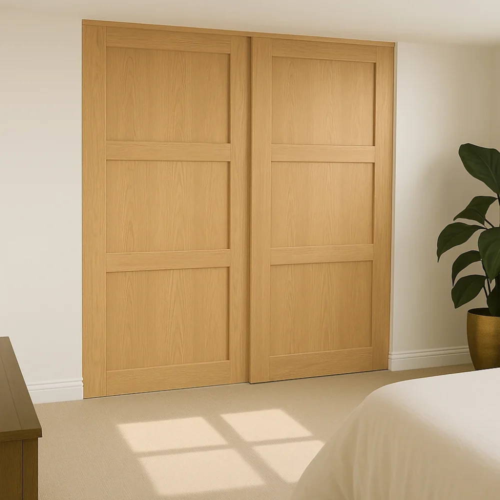 Lancaster Natural Oak Shaker 2 door sliding wardrobes