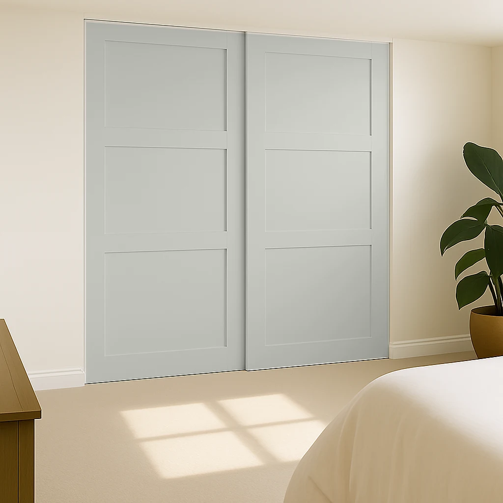 Light Grey Shaker 2 door sliding wardrobes