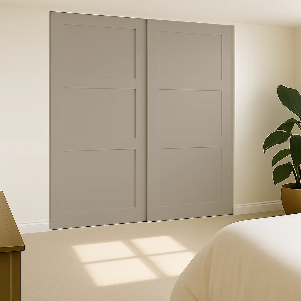 Stone Grey Shaker 2 door sliding wardrobes