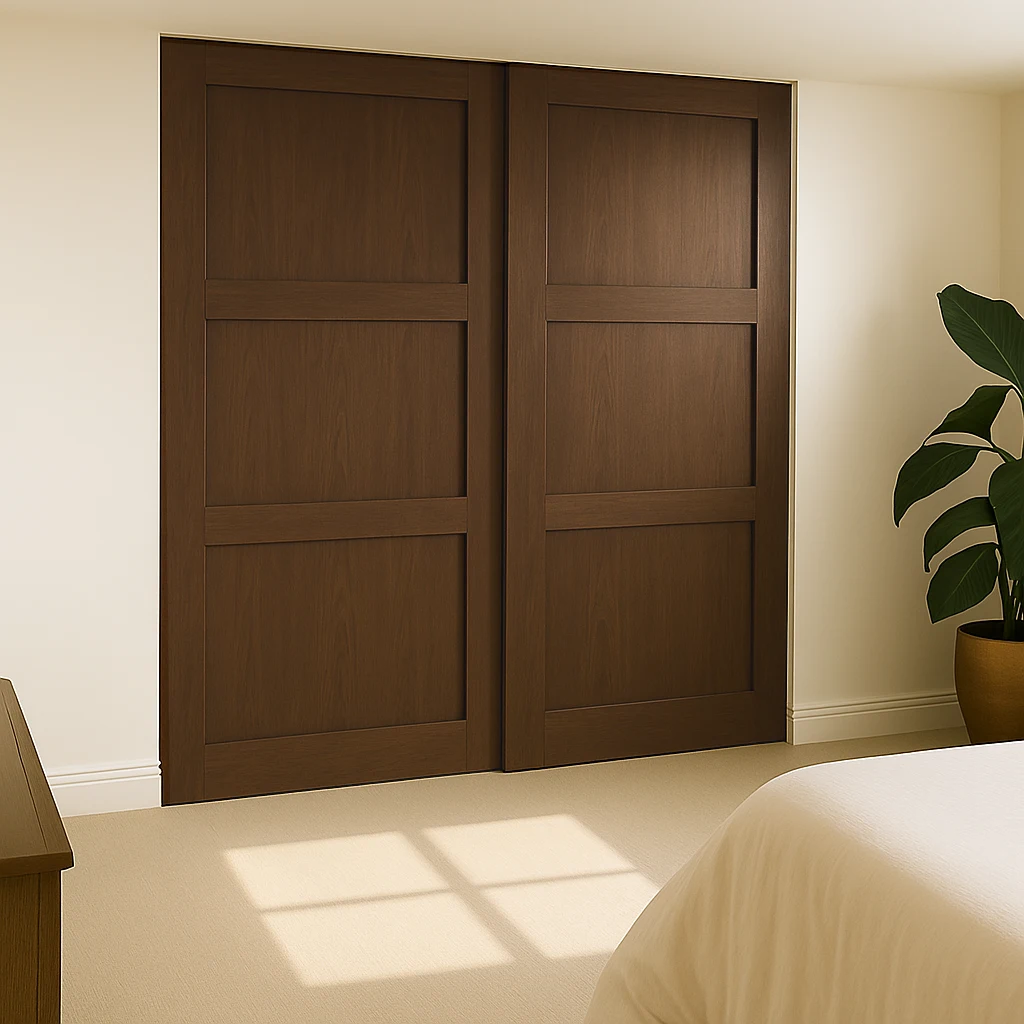 Tobacco Oak Shaker 2 door sliding wardrobes