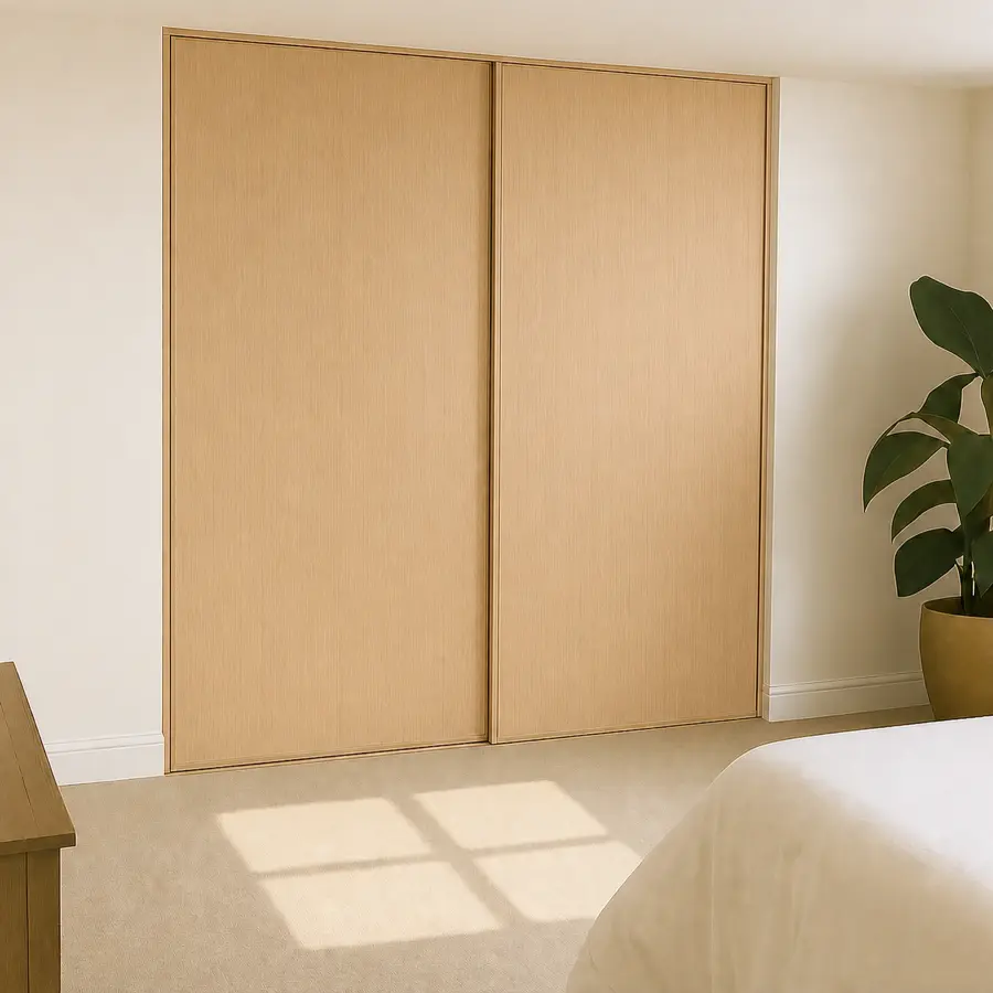 linear Beech egger Wood 2 door sliding wardrobe