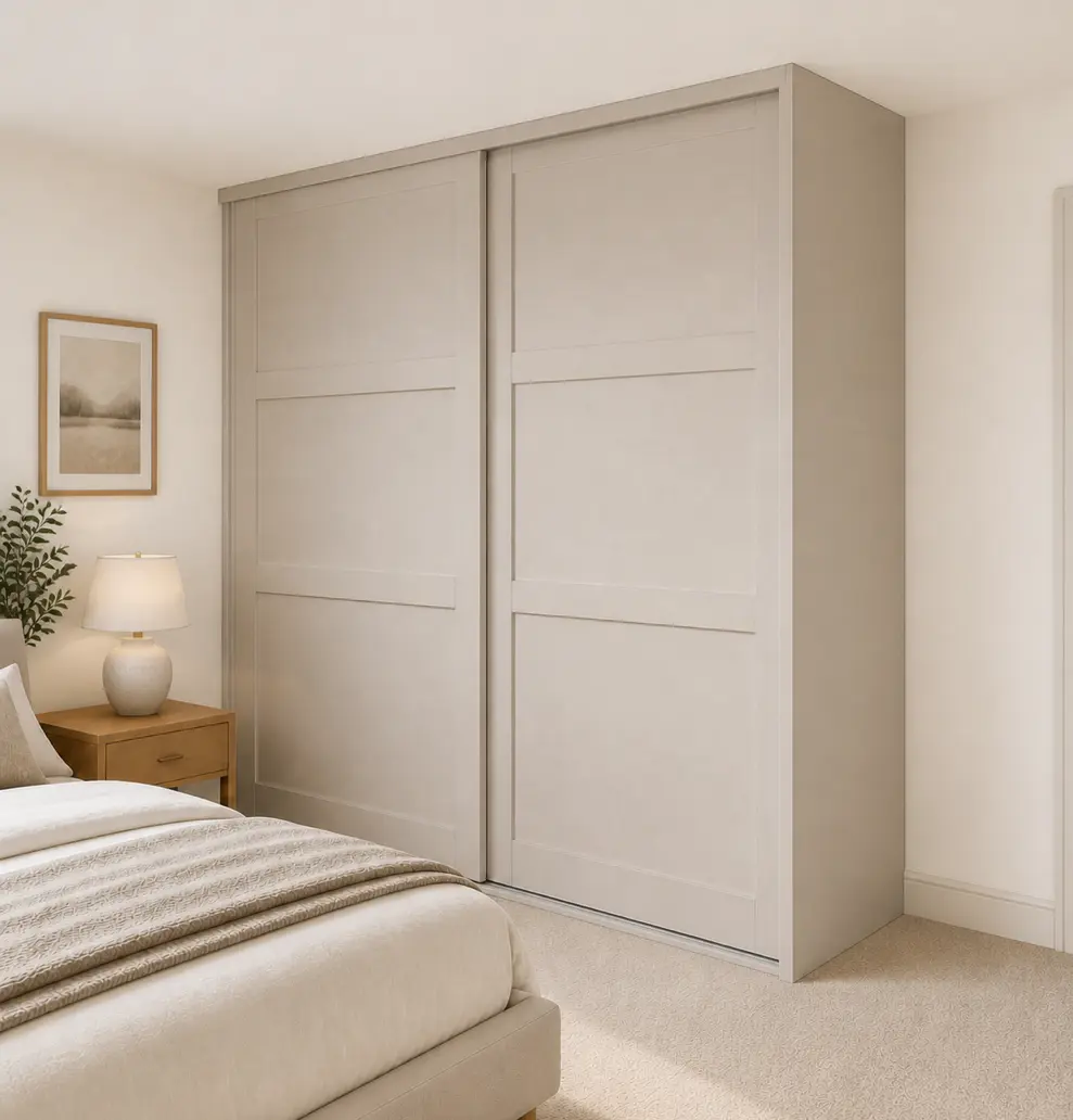 Cashmere Shaker Sliding Wardrobe Door right End Panel Fit