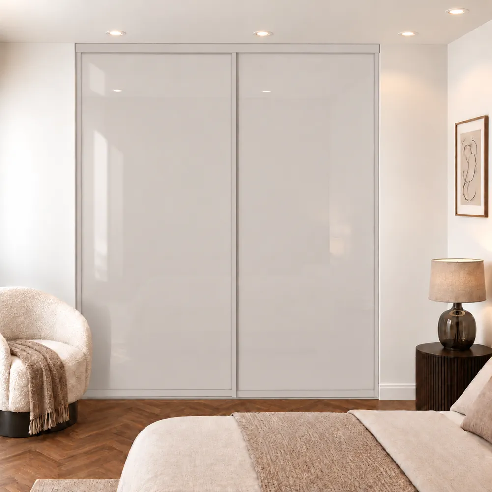 2 Door Cashmere Glass Sliding Wardrobe Doors - Made to Measure