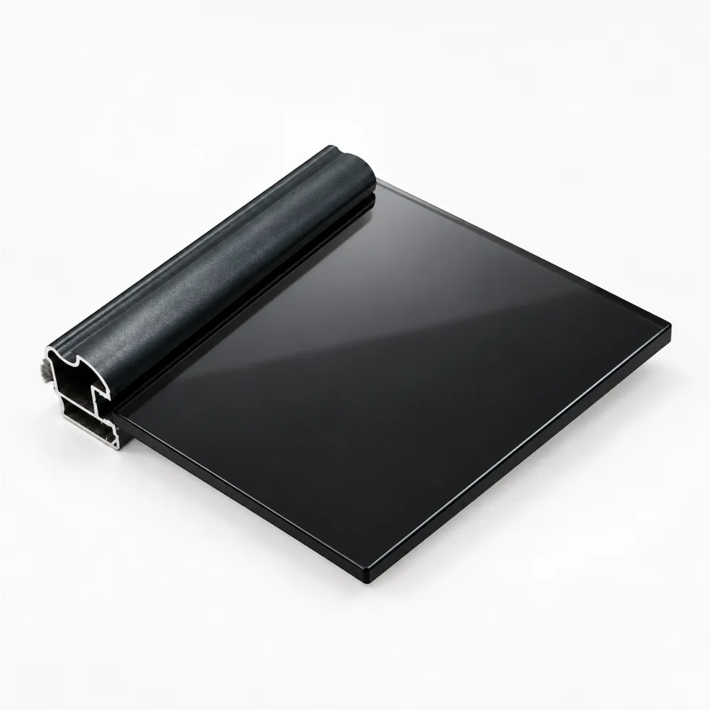 black glass and frame